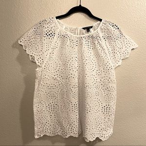 Spring White Eyelet Blouse